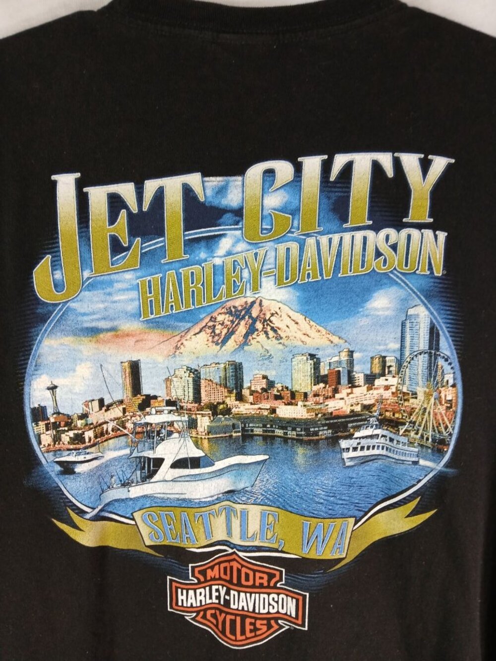 Harley Davidson Mens Freedom Graphic T Shirt Seattle Jet City Black 3XL Cotton - Picture 2 of 15